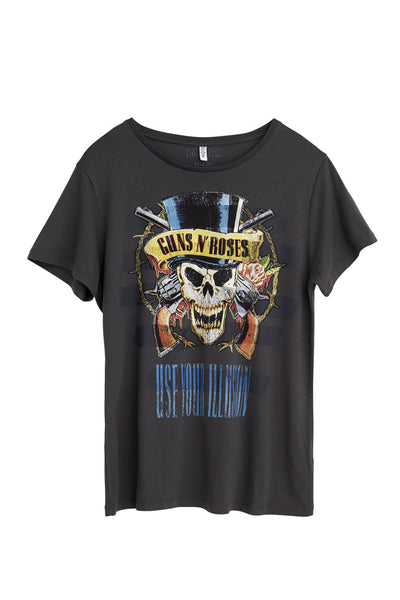 Quality Women s Guns N Roses Skull Print T Shirt 360 IC N